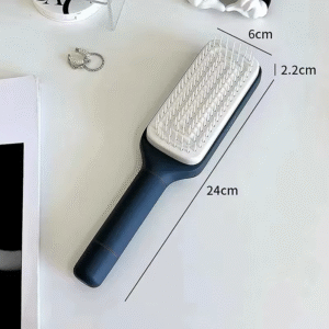 Self-Cleaning Hairbrush for Women with One-Key Cleaning, Scalp Massage, and Anti-Static Features
